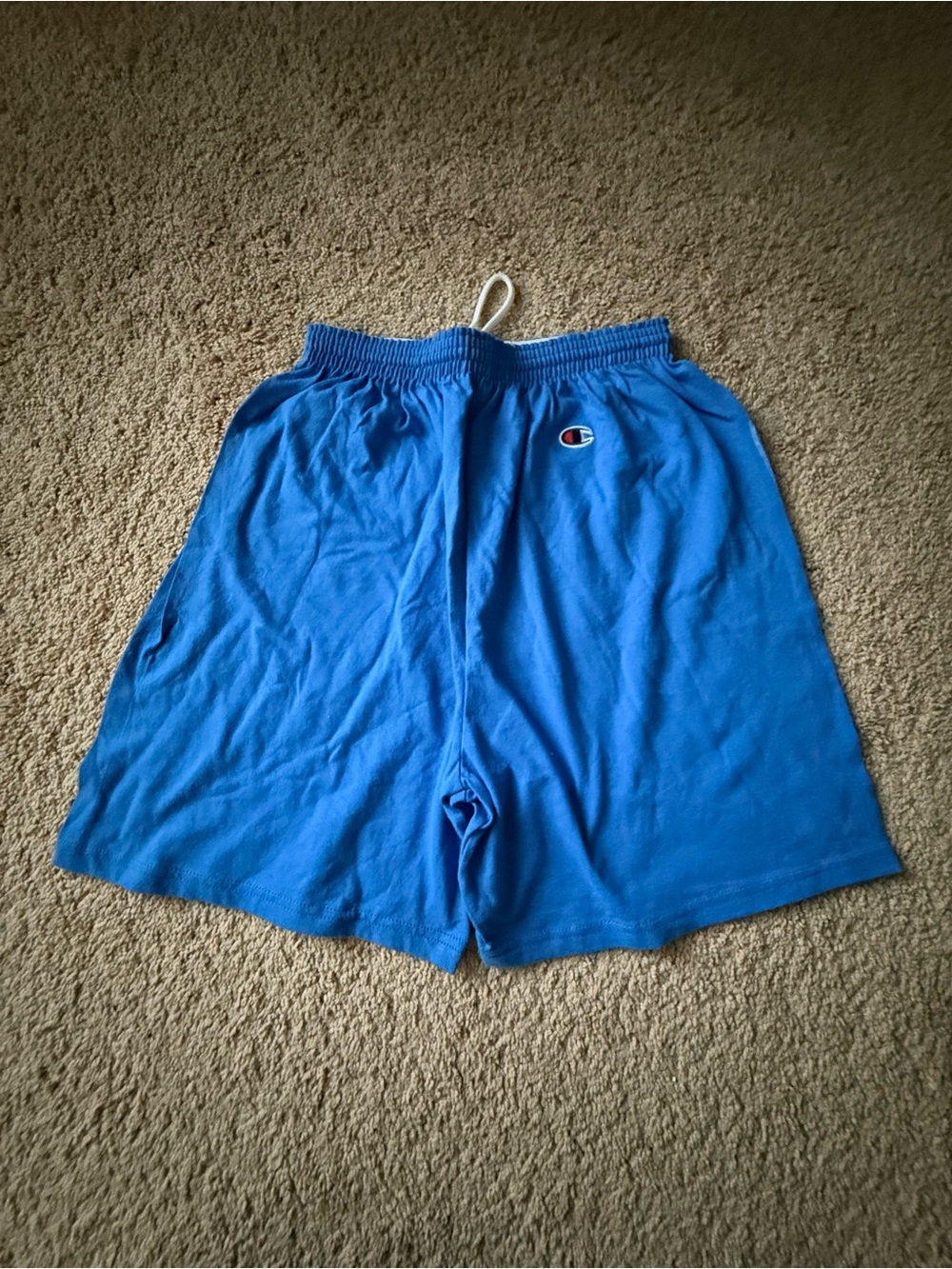 Authentic Champion Men's Royal Blue Athletic Cotton Shorts with Logo